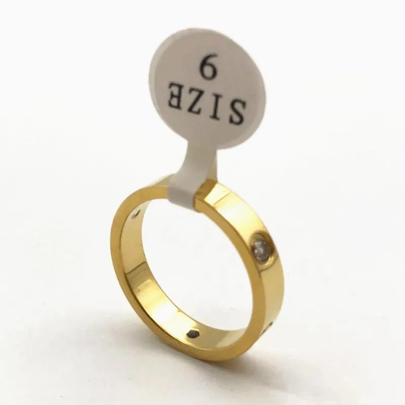 Титановые стальные кольца со штифтом с камнями CZ влюбленные парные кольца с коробкой для женщин и мужчин свадебные украшения