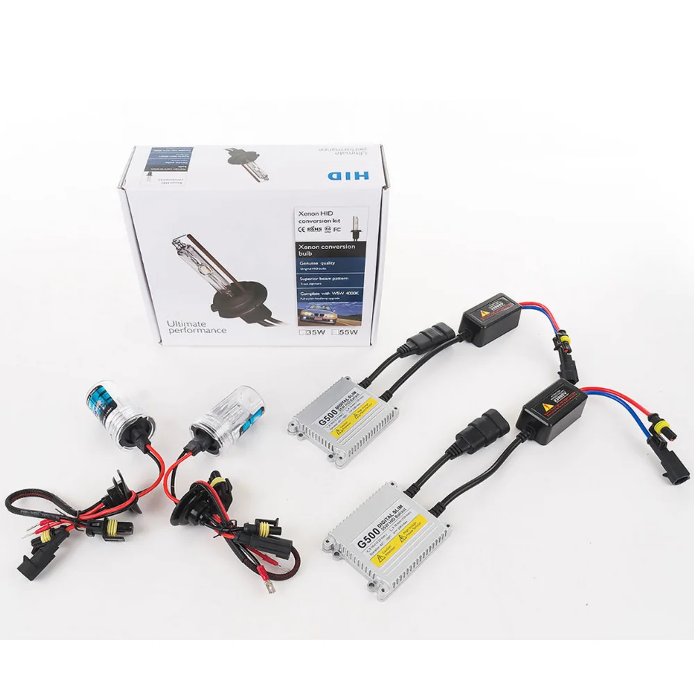 AC 55 Вт H7 комплект ксеноновых фар, Высокопрочная конструкция H1 H3 H4 H11 9005 9006 881 D2S ксеноновых ламп HID Цифровой Электронный Балласт 4300k 5000k 6000k 8000k автомобильные лампы