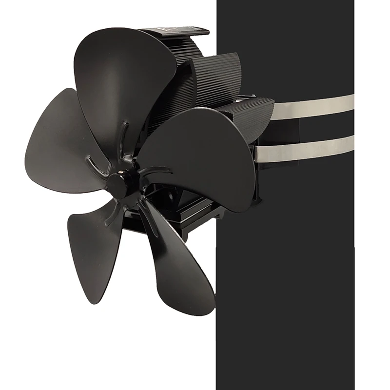 

Clamp Wood Stove Fan 5-Blade - Heat Powered Log Burner Increases 80% More Warm Air Than 2 Blade Eco-Friendly with Stove Thermome