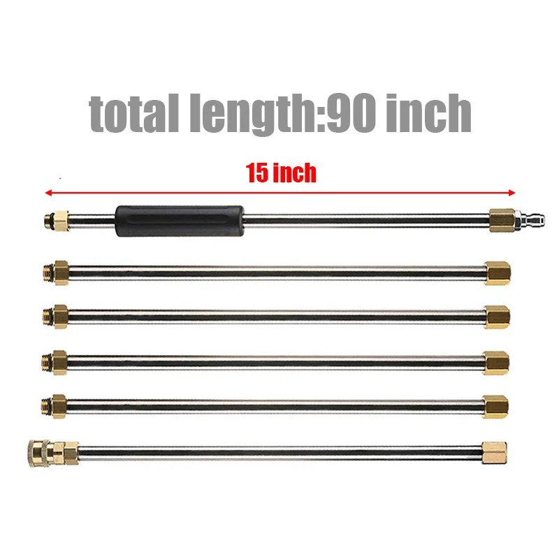 100% Brand New 1/4'' Quick Connect High Pressure Wand Extension Rod Replacemen 7.5Feet 4000 PSI