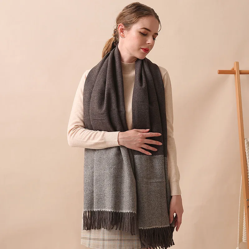

New Thicken Winter Arcylic Shawl American Popular Scraves Warm Soft Scraf Fashion Shawls with Tassels