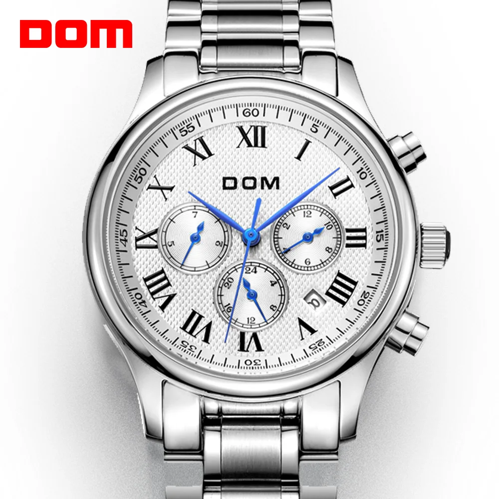 

DOM Automatic men watches top brand luxury waterproof mechanical wristwatch Stainless Steel men Business relogio masculino M-56