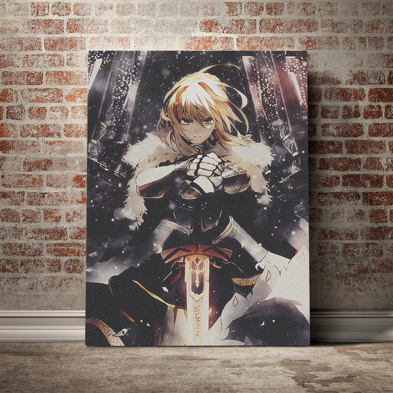 Fate Saber Lancer Artoria Pendragon Canvas Print Wall Poster Scroll Room Decor Fate Saber Lancer Artoria Pendragon Canvas Print Wall Poster Scroll Room Decor