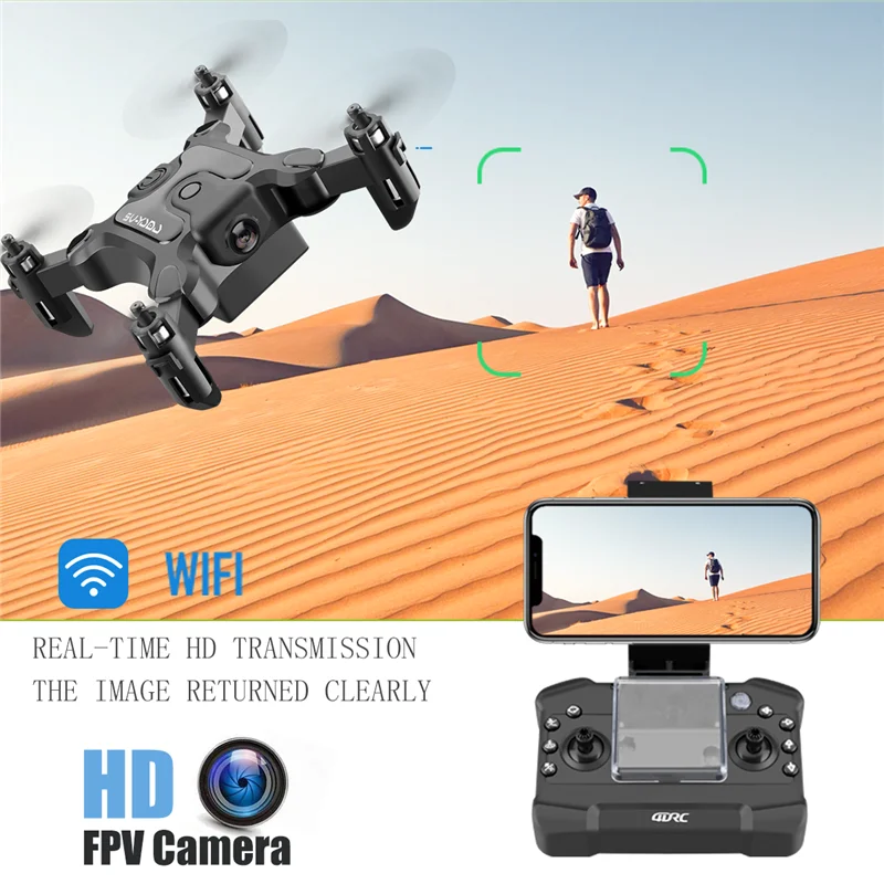 Mini Drone With/Without HD Camera Hight Hold Mode RC Quadcopter RTF WiFi FPV Foldable Helicopter Kid's Toys