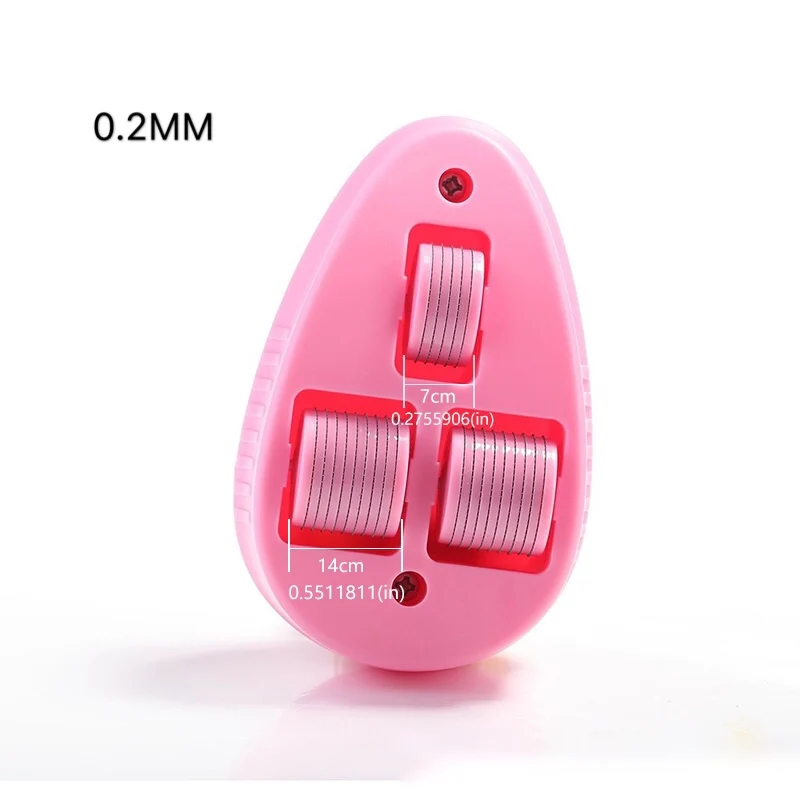 Pink 0.2mm Микро иглы Дерма ролик Красота мышь Титан уход за кожей лица Лечение против старения омоложение для кожи, лица и тела Уход Инструмент - Габаритные размеры: Pink 0.2mm