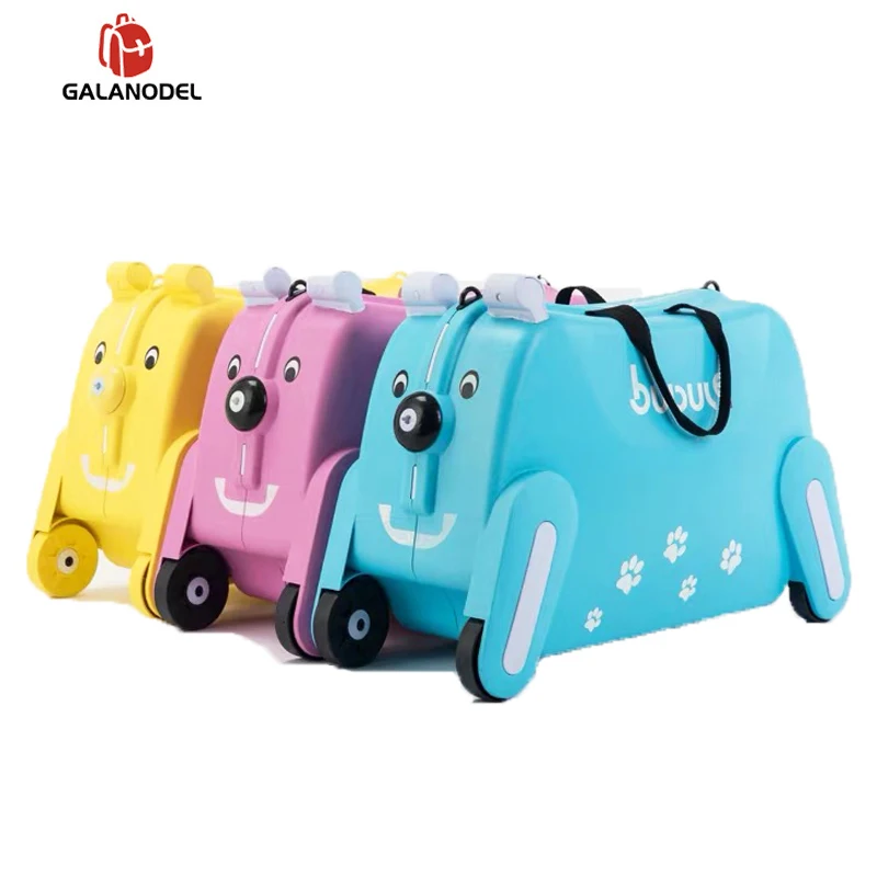 

Ride-on Suitcase on Wheels for Kids Carry on Child Rolling Luggage Suitcases Riding Trolley Bag Travel Luggage Can Sit To Ride