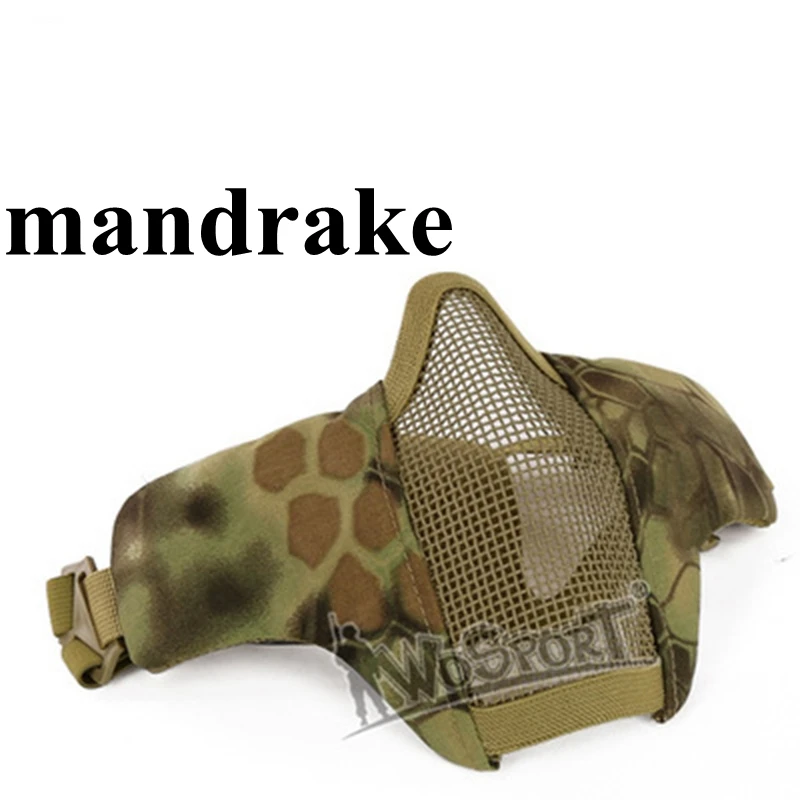 mandrake Стальная Сетчатая Маска Военная Тактическая защитная маска для охоты для страйкбола пейнтбола с регулируемым эластичным ремнем - Цвет: mandrake