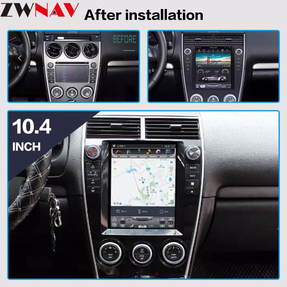 

Android 8.1 Tesla style Car no DVD Player GPS Navigation For Mazda 6/Mazda6 02-08 radio tape recorder headunit multimedia player