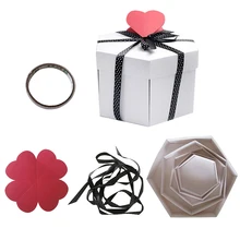 Горячая Распродажа, коробка для сюрпризов, Шестигранная коробка для сюрпризов, самодельный альбом для скрапбукинга, фотоальбом на День святого Валентина, свадебный подарок, 25*25*15 см