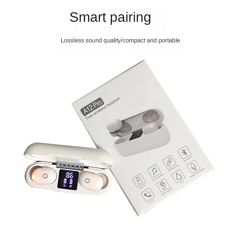 New private model TWS Bluetooth headset large capacity power display LED digital display 5 0 wireless sports Bluetooth headset