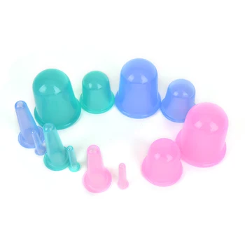 

4PCS/Set Silicone Facial Massage Cups Vacuum Cupping Therapy Beauty Face Lifting Massager 1 Face Cups+1 Mini Eye Cups+2 Body Cup