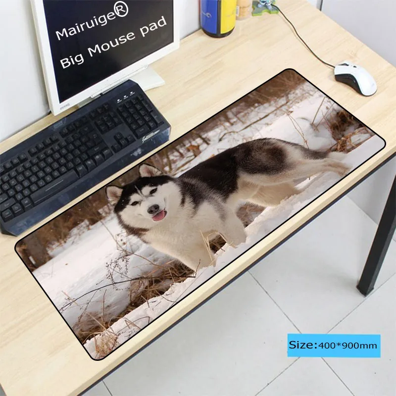  Animal Husky Dog Snow Wildlife Cute Cold Wolf Comfort Large Lock Edge Mousepad for For CSGO LOL DOT