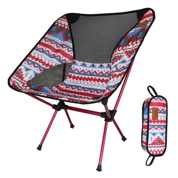 

Colorful Outdoor Folding Chair Moon Chair Fishing Chair Director Chair Aluminum Chair Ultra Light Portable Leisure Chair