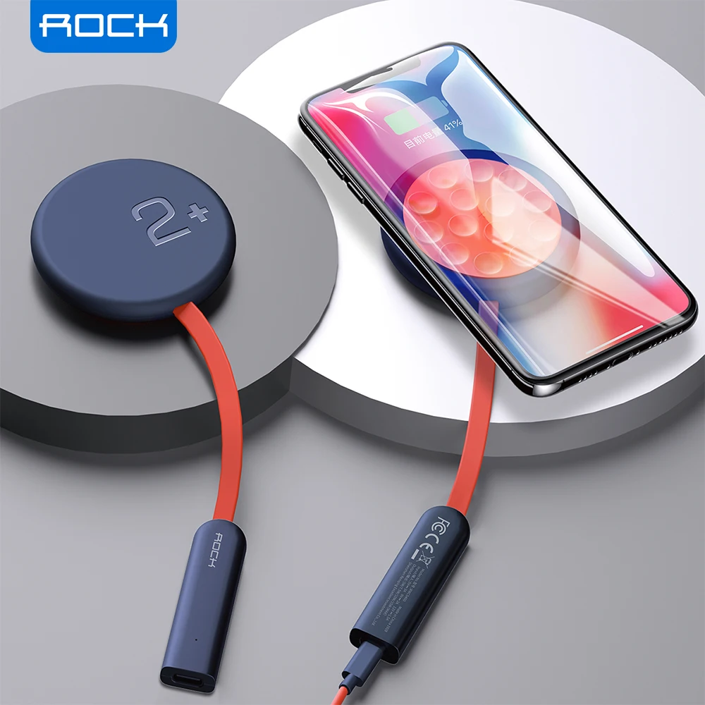 ROCK Wireless Phone Charger 15 W Double-side QI with Suction Cup Fast Charging for iPhones 8 up to 12 Pro Max and Samsung S20+