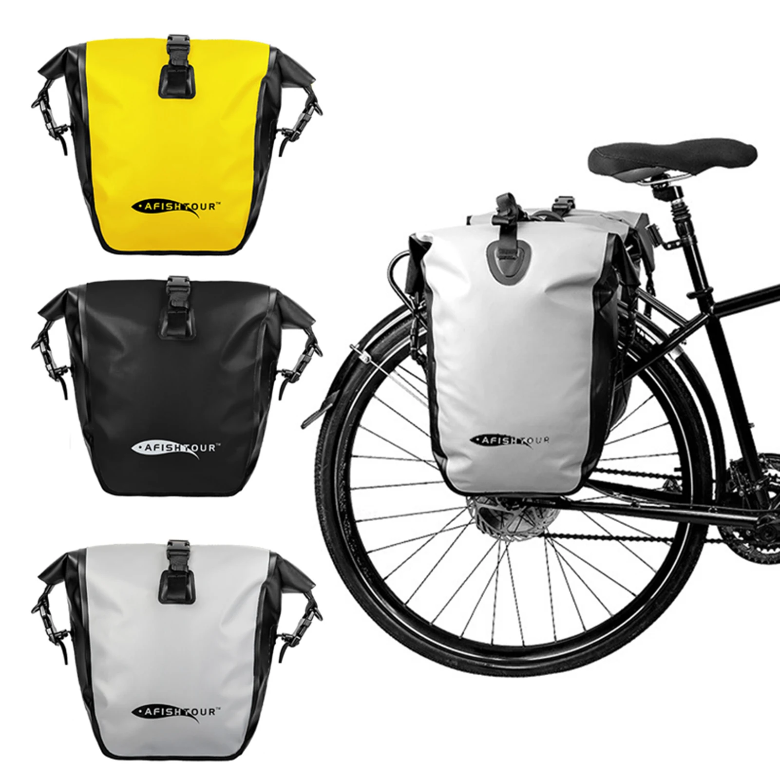 Sacoches Vélo Double 30L - étanches & Larges - Porte-bagages Arrière