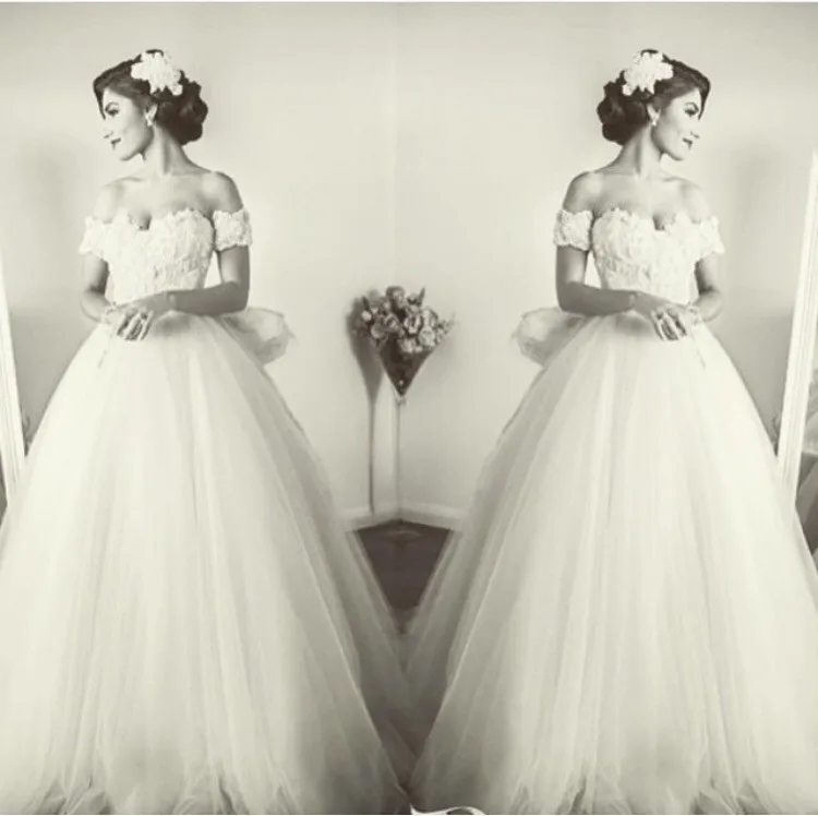 Великолепный с плеча Свадебное бальное платье Милая vestido de Noiva robe de Mariage платья для матери невесты