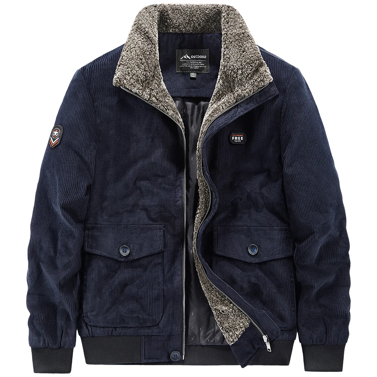 Corduroy Jacket for Men in Autumn and Winter Men's Spring Clothing Large Size Clothing Man Coat Streetwear Bomber Male Outerwear