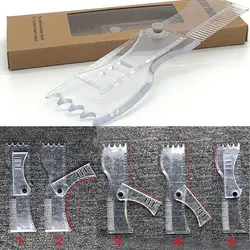 Rotating Men Beard Hair Comb Shaping Styling Template Transparent All-In-One Stencil Face Beauty Shaving Tools Beard Accessories