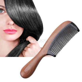 

Pro Natural Ox Horn Green Sandalwood Fragrant Comb Wooden Handle Combs Hair Care Drop Shipping