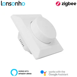 Lonsonho Zigbee Smart Rotary Dimmer Switch Tuya Smart Life Knob Light Switches Alexa Google Home Compatible