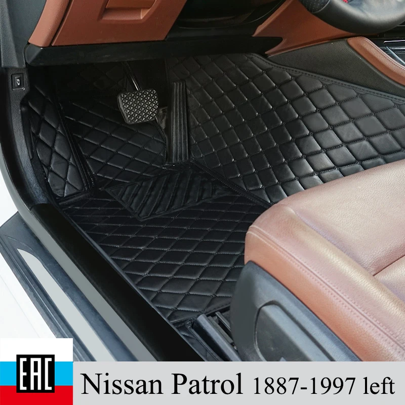 Коврики для авто Nissan Patrol 1887 1997 лево руль автомобиля аксессуары из экокожи в