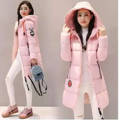 Новые женские зимние куртки, пуховое хлопковое пальто с капюшоном размера плюс, парки Mujer, длинное пальто, модные женские пальто с меховым воротником - Цвет: 5