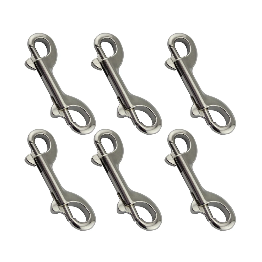 

6Pcs Stainless Steel 316 Double Ended Clip 90mm Hook Bolt Snap Scuba Diving Buckle Diving Kayak Paddle Leash Accessories