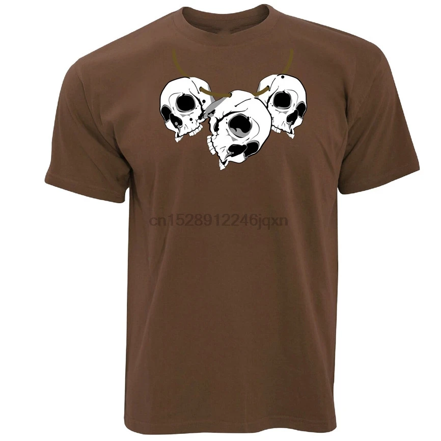 Voodoo T Shirt Three Skull Necklace Tribal Art Skeleton Bones Halloween New Unisex Funny Tops Tee |