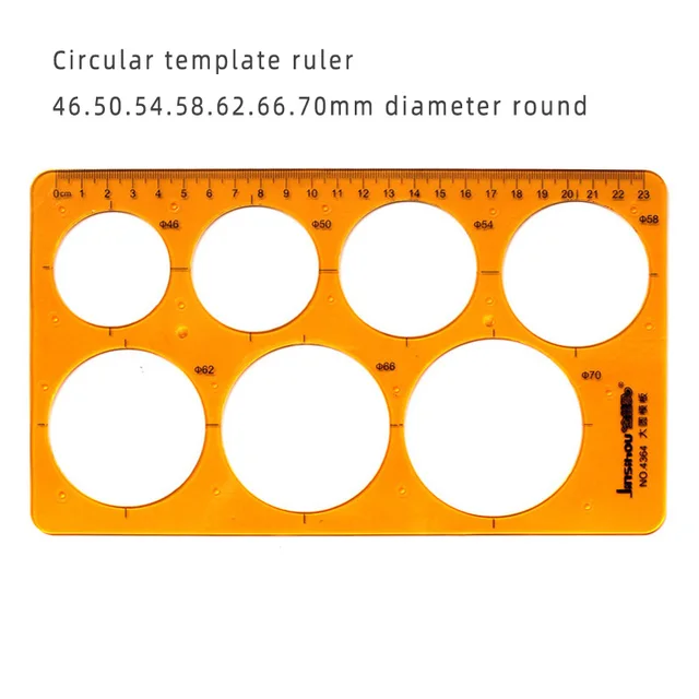 Circular oval ruler durable K Resin drawing design furniture architect template drafting ruler template measuring ruler 4