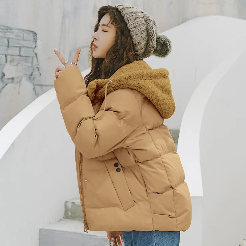 

Down Coat Cotton-padded Clothes Women's Short 2019 Winter Korean-style New Style Loose Thick down Jacket Cotton-padded Clothes C
