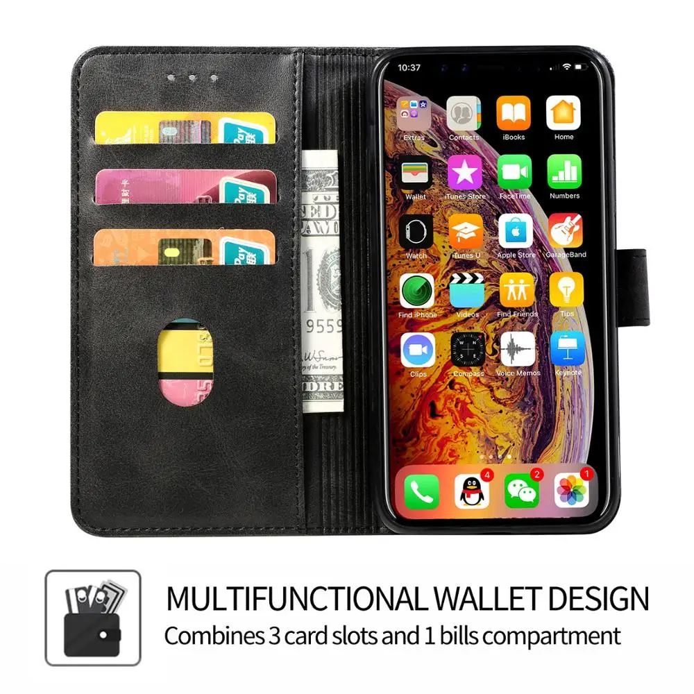 For Apple iPhone XS MAX XR X SE 6 6S 7 8 Plus 11 Pro Max Leather Book Flip Wallet Soft Cover Case for iPhone 12 13 Pro Max mini