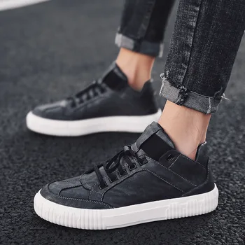 

M- fashion explosions men's low help casual tide shoes autumn and winter trend solid color daily outdoor wild men's shoes