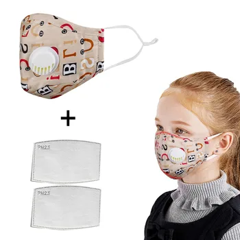 

Lovely Children Cotton Mouth Mask Washable Reusable Activated Carbon Filter Breather Valve Windproof Kids Mouth Mask Mascarillas