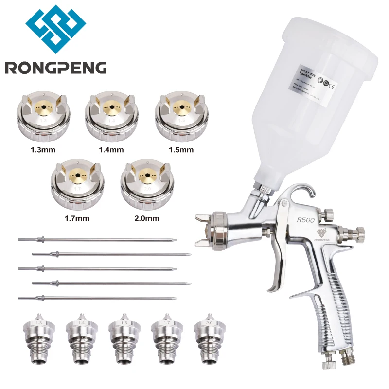 Rongpeng Professional R500 LVLP Water Based Air Spray Gun 1.3mm 1.4mm 1