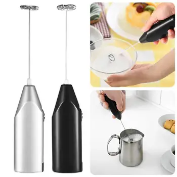 

Electric Handheld Stainless Steel Coffee Milk Drink Electric Whisk Mixer Frother Foamer Battery Operated Kitchen Egg Beater