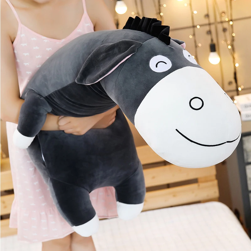 

70/95/120cm Cute Cartoon Donkey soft Stuffed Animals Toy Boy Girl Donkeys Pillow Cushion Kids Comforting Companion Birthday Gift
