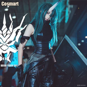 

Game Arknights Hoshiguma Uniform Cosplay Costume Leather Jumpsuits Suit With horn Tail Halloween Costume For Women Men O