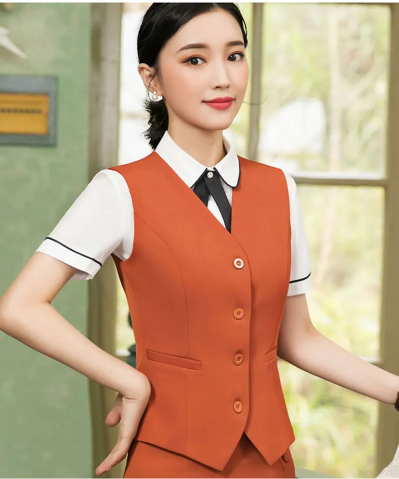 caramel waistcoat IZICFLY весна осень стиль синий жилет для женщин Элегантный тонкий бизнес офисные Топы Формальные интервью жилет рабочая одежда плюс размер - Цвет: caramel waistcoat