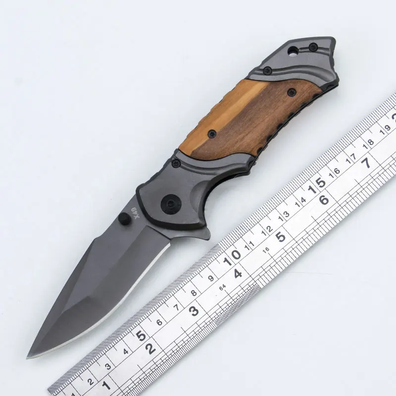 Folding Hunting Knife Wooden Handle 7.80'' Folding Pocket Knife