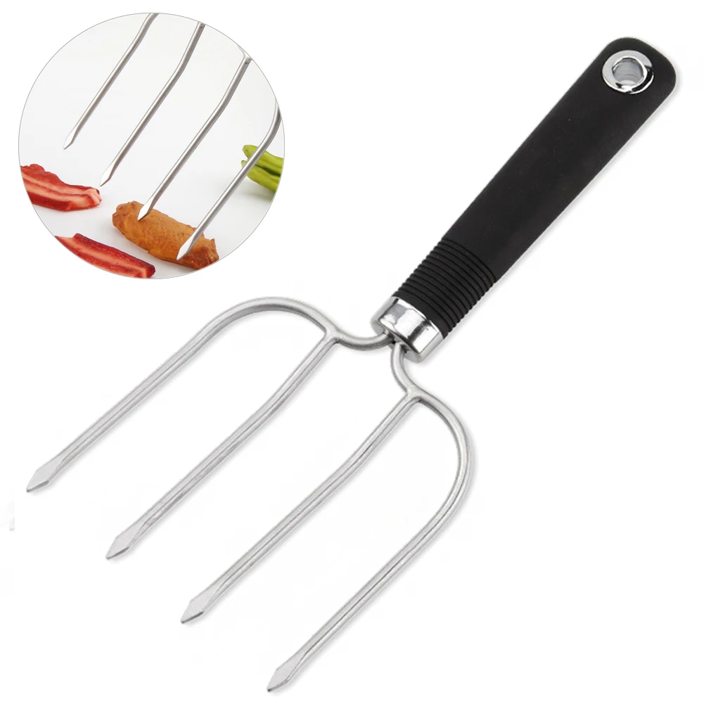 Oven Turkey Fork Stainless Steel Lifter Camping Barbecue Tools Roasting Four Needle Chicken Outdoor