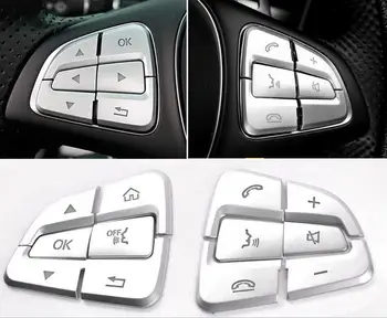 

10sets ABS Steering Wheel Buttons Trim Covers Buttons Protective Frame Stickers for Mercedes Benz C GLC A B CLA GLA GLE GLS CLS