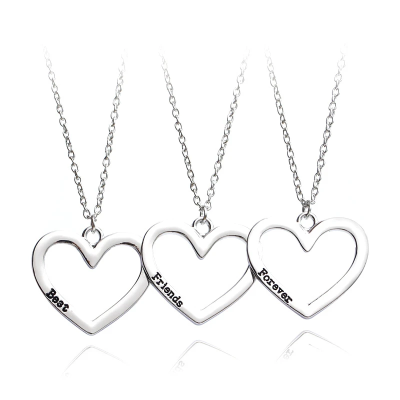 3 Pcs Best Friend Necklaces Set For Women Star Moon Pendant Chain Necklace Bff Choker Girl's Gift Rhinestone Letter Necklaces - Окраска металла: 3pcs 6388