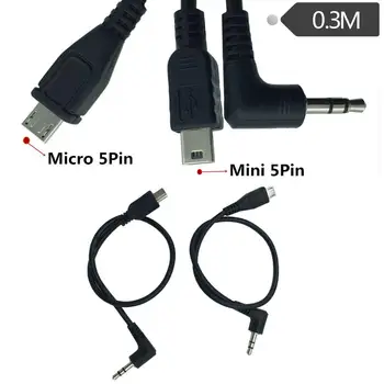 

Audio Output Cable,SinLoon Micro MINI USB to 1/8 Stereo 3.5mm Audio Car AUX Cable Active Clip Mic Microphone Adapter Cable 0.3M