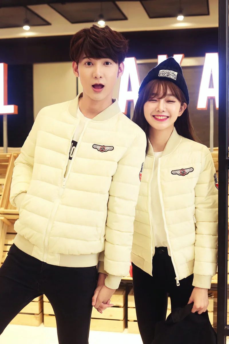 

2018 New Couples Cotton-padded Clothes Women's Baseball Uniform Short BF Loose-Fit Coat Special Offer Lovely Thick Fashion