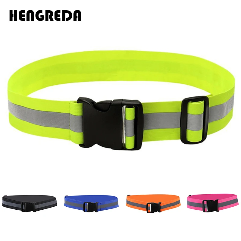 Reflective Elastic Belt Men Military Reflective Waist Belt Women Glow