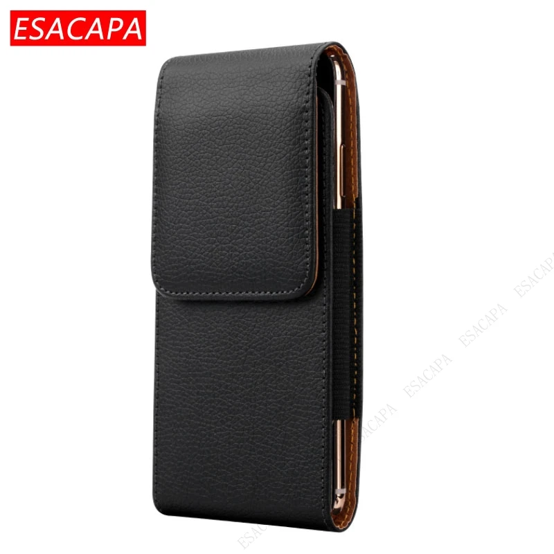 Leather Belt Clip Flip Phone Holster with Vertical Waist Case Holder