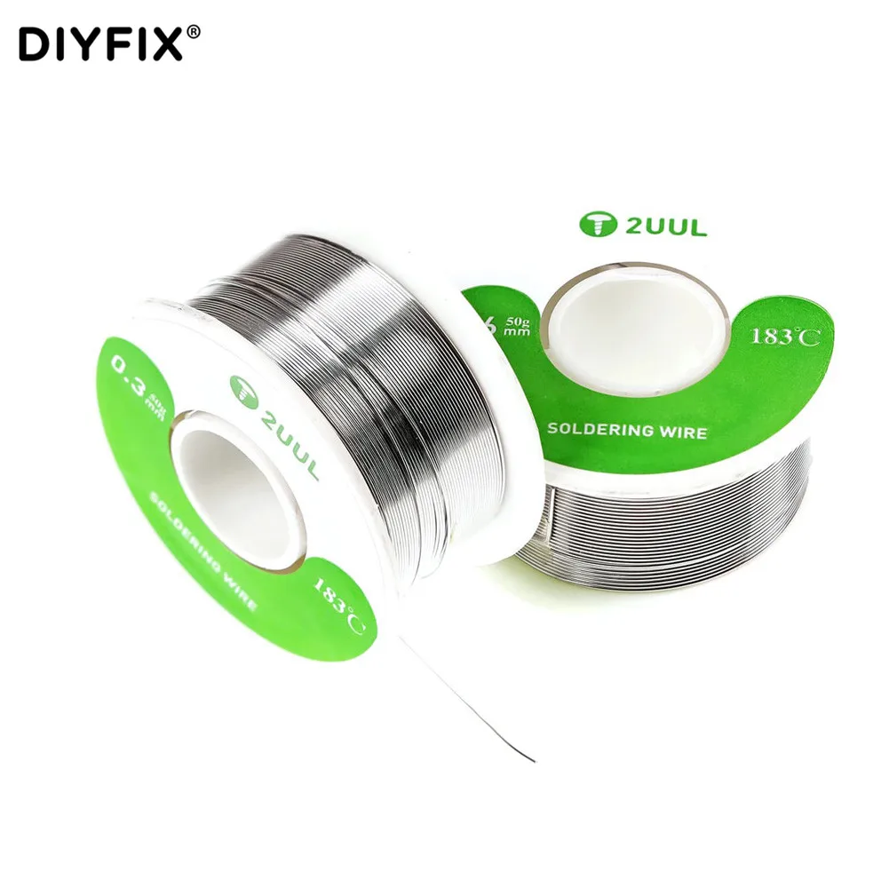 

2UUL Soldering Wire 183℃ 100M 50g 0.3mm/0.6mm Rosin Core Tin Solder Wire Soldering Welding Flux Tin Wire Soldering