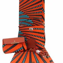 Африканская восковая Сумочка, набор, африканская восковая сумка с настоящей голландской вощеной тканью, 6 ярдов, хлопок, для женской сумки