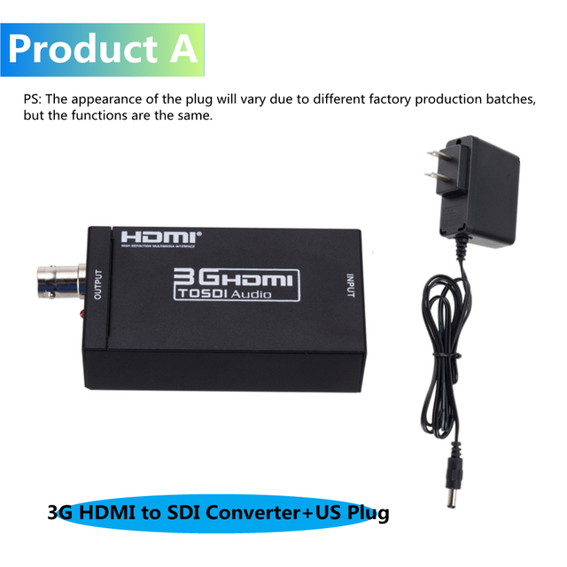 3G HDMI-compatible to SDI Converter SDI Adapter Audio HD-SDI/3G-SDI Adapter BNC 1080P DAC Converter for Monitor HDTV