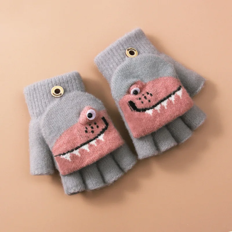 crochet baby accessories Cartoon Dinosaur Baby Gloves Soft Thick Warm Newborn Gloves for Baby Girls Boys Winter Cotton Kids Children Mittens for 6-10Y Baby Accessories luxury	 Baby Accessories